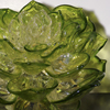 ..Medium Green Lotus<br>Hot Sculpted Glass<br>14 x 14 x 10.5 inches