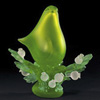 ..Citrine Dove with Pale Green Leaves & Crystal Thistle<br>Blown and Hot-Formed Glass<br>12 x 11 � x 6 inches...Sold