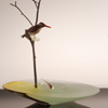 ..From East to West, Scene of Japan #122<br> Blown, Sculpted Glass; Silver Etching, Copper Plating <br>27 x 20 � x 17 � inches 